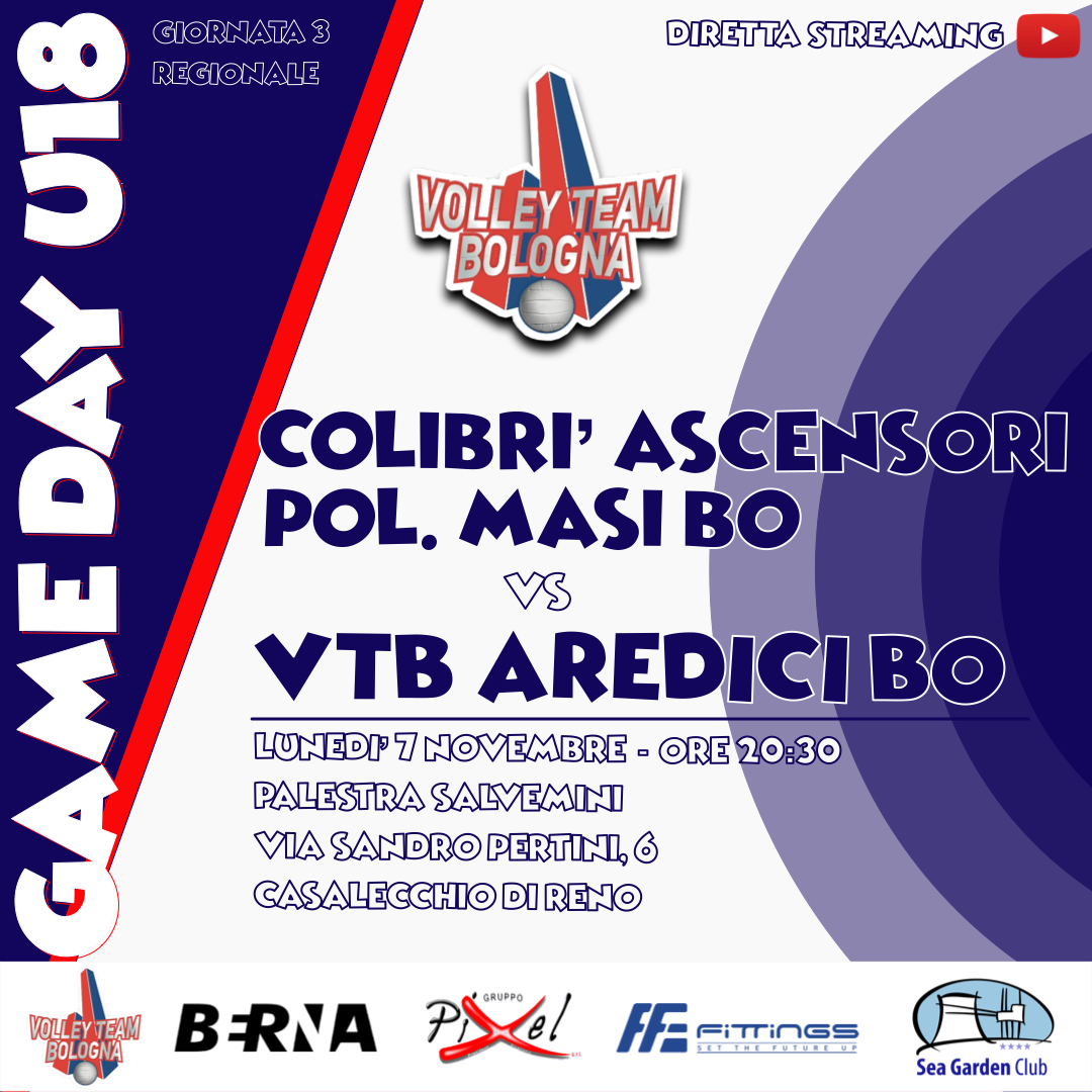 GAME DAY U18 – COLIBRI’ ASCENSORI POL. MASI