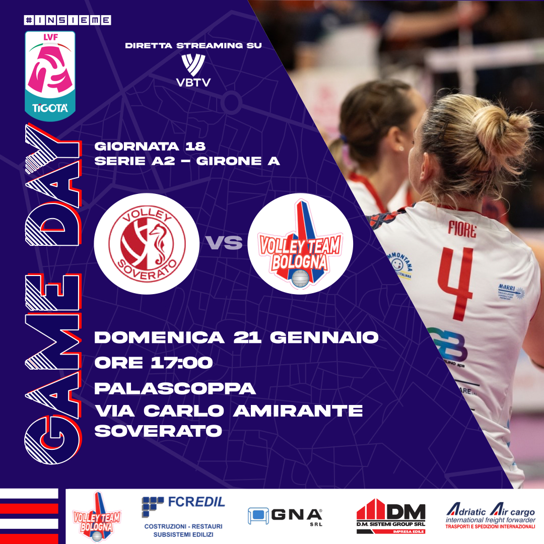 GAME DAY SERIE A2 F – VOLLEY SOVERATO